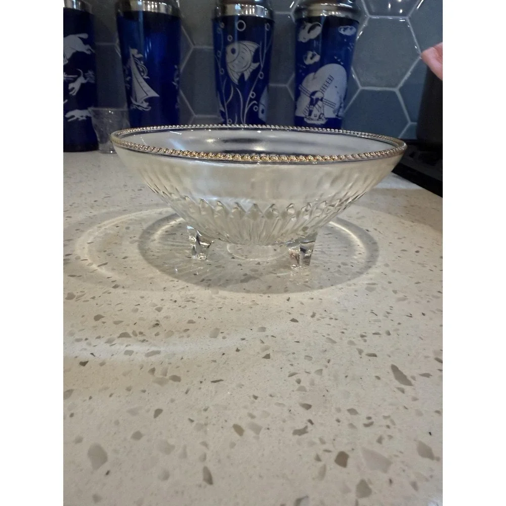 Jeannette Crystal Clear Anniversary 3 Footed 5 3/4